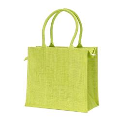 Bolsa de yute con asas de algodón. Equipada con cierre de cremallera