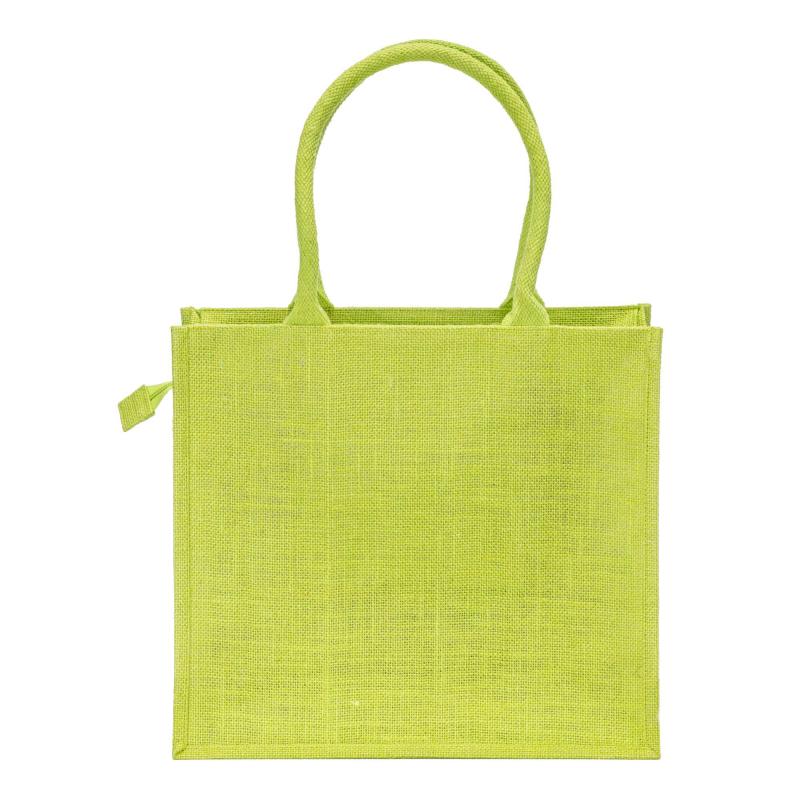 Bolsa de yute con asas de algodón. Equipada con cierre de cremallera