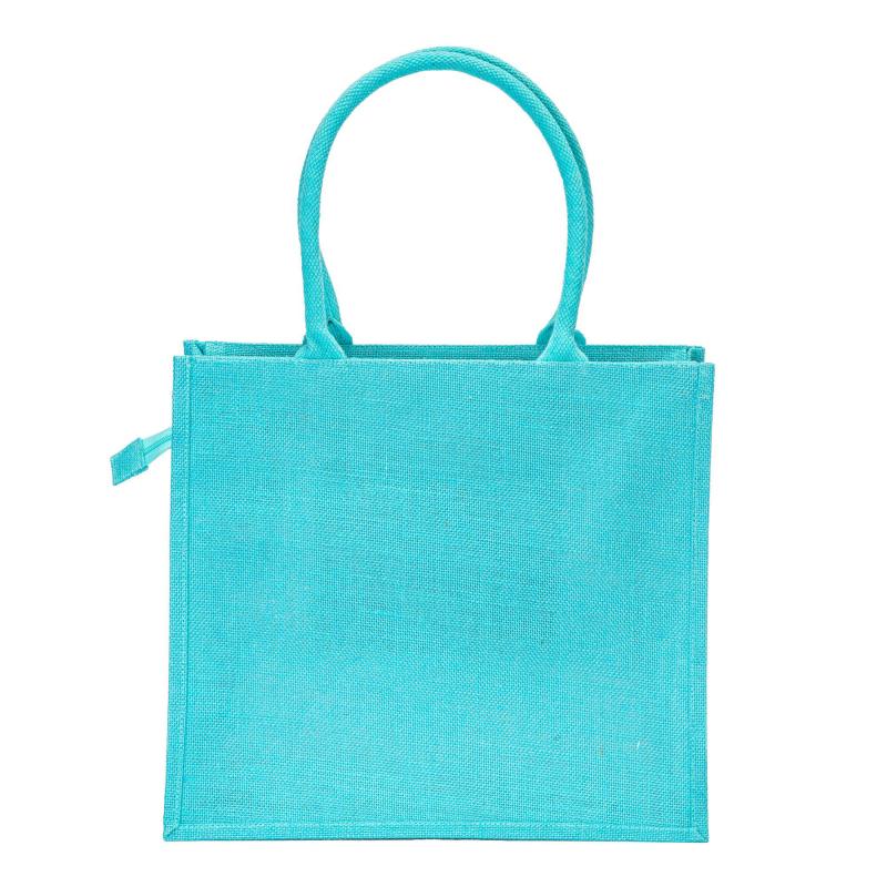 Bolsa de yute con asas de algodón. Equipada con cierre de cremallera