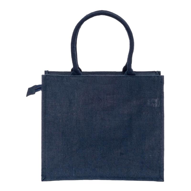 Bolsa de yute con asas de algodón. Equipada con cierre de cremallera