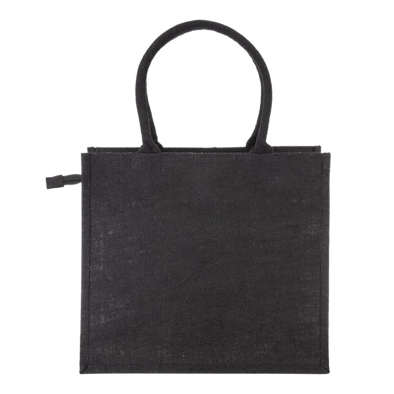 Bolsa de yute con asas de algodón. Equipada con cierre de cremallera