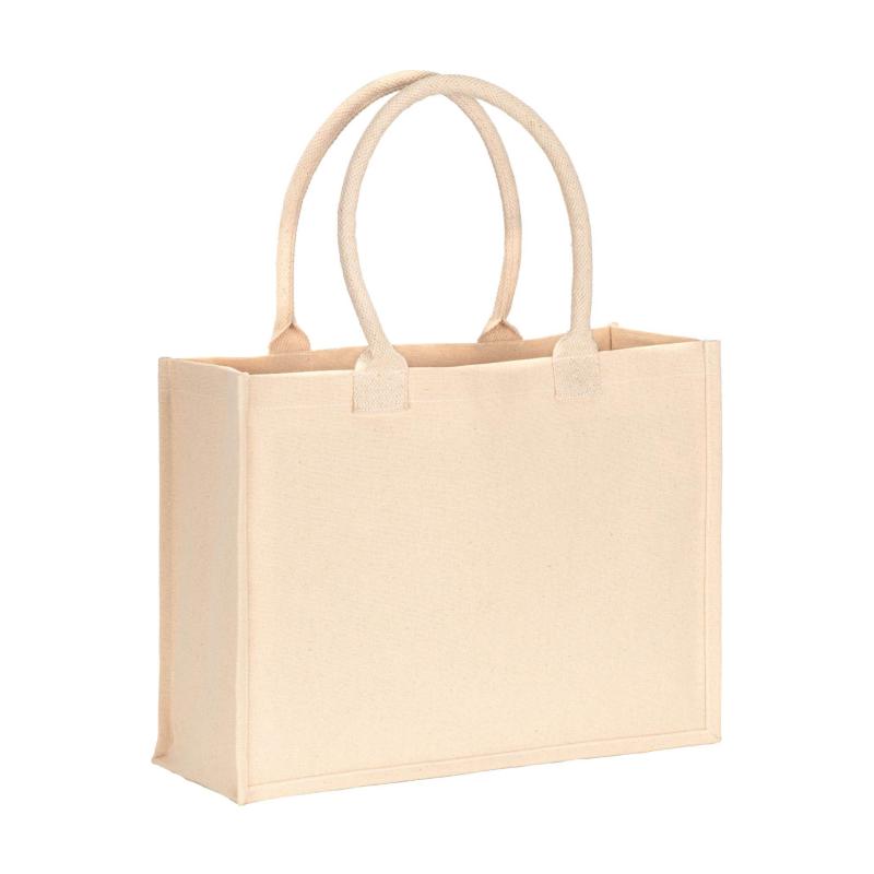 Bolsa shopper de algodón laminado de 300 g/m2