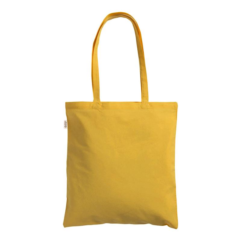Bolsa shopper de color liso en algodón reciclado de 140 g/m2. Certificado GRS