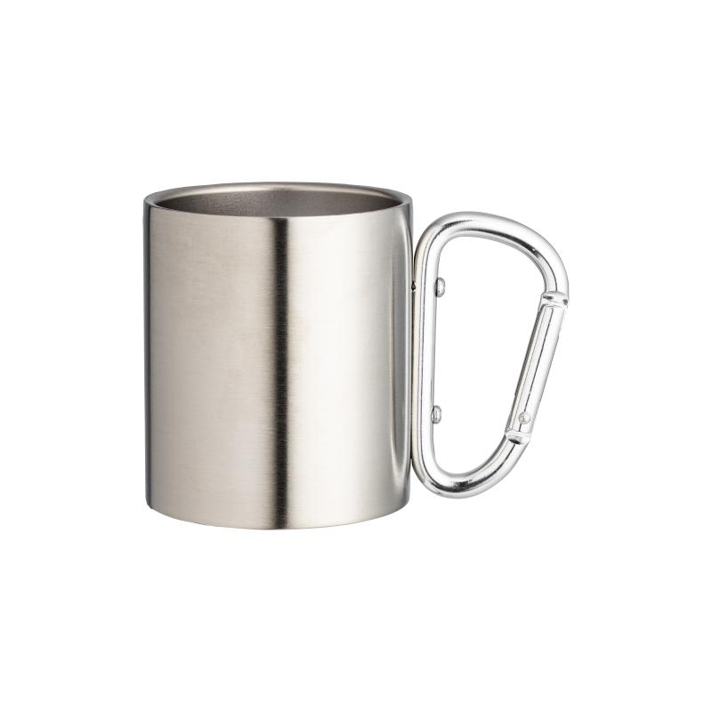 Vaso de acero con asa de mosquetón de aluminio, 200 ml