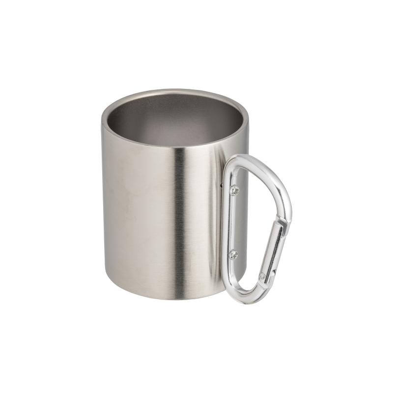 Vaso de acero con asa de mosquetón de aluminio, 200 ml