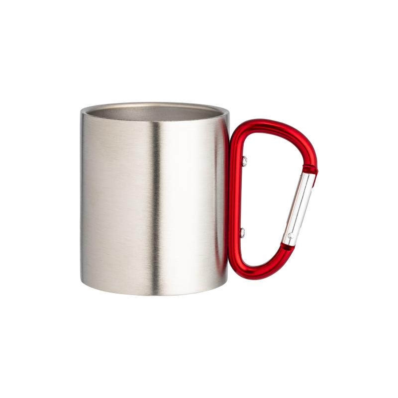 Vaso de acero con asa de mosquetón de aluminio, 200 ml