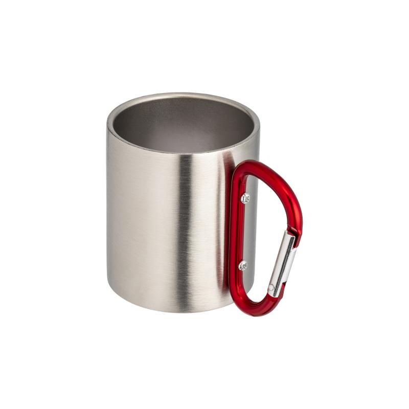 Vaso de acero con asa de mosquetón de aluminio, 200 ml