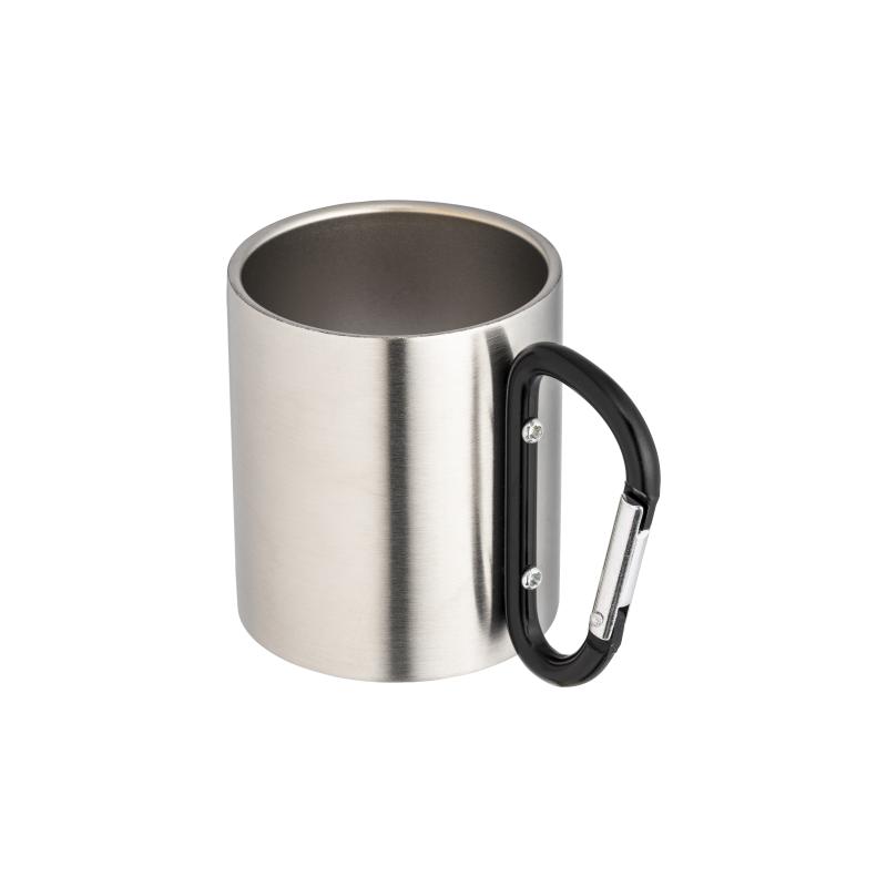 Vaso de acero con asa de mosquetón de aluminio, 200 ml