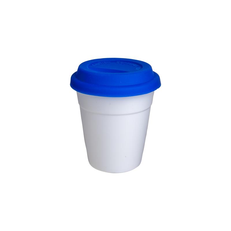 Taza de PP reutilizable con tapón de silicona