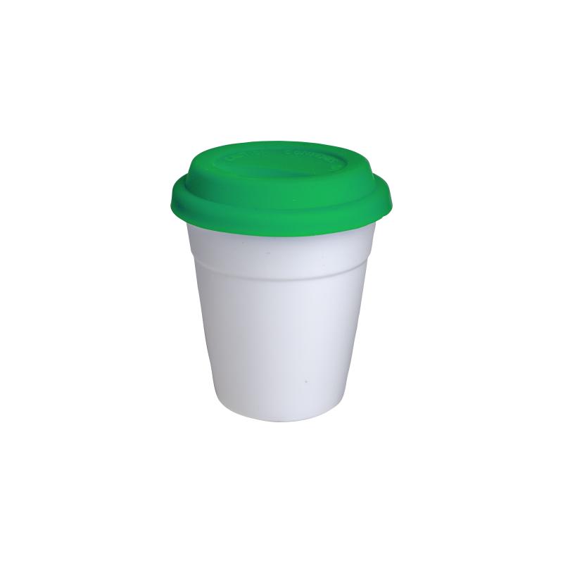 Taza de PP reutilizable con tapón de silicona