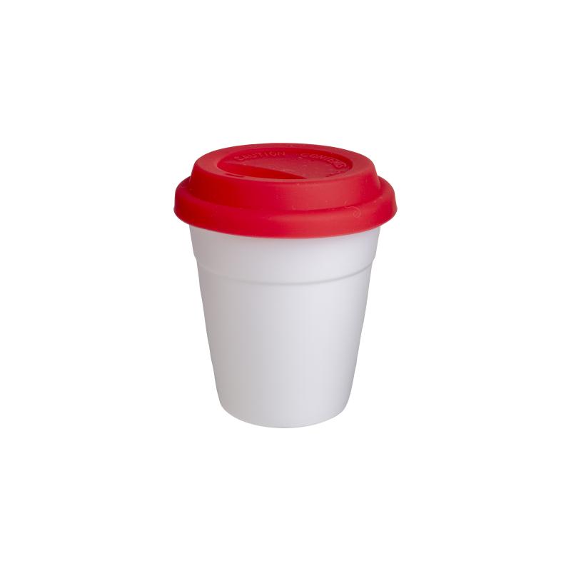 Taza de PP reutilizable con tapón de silicona