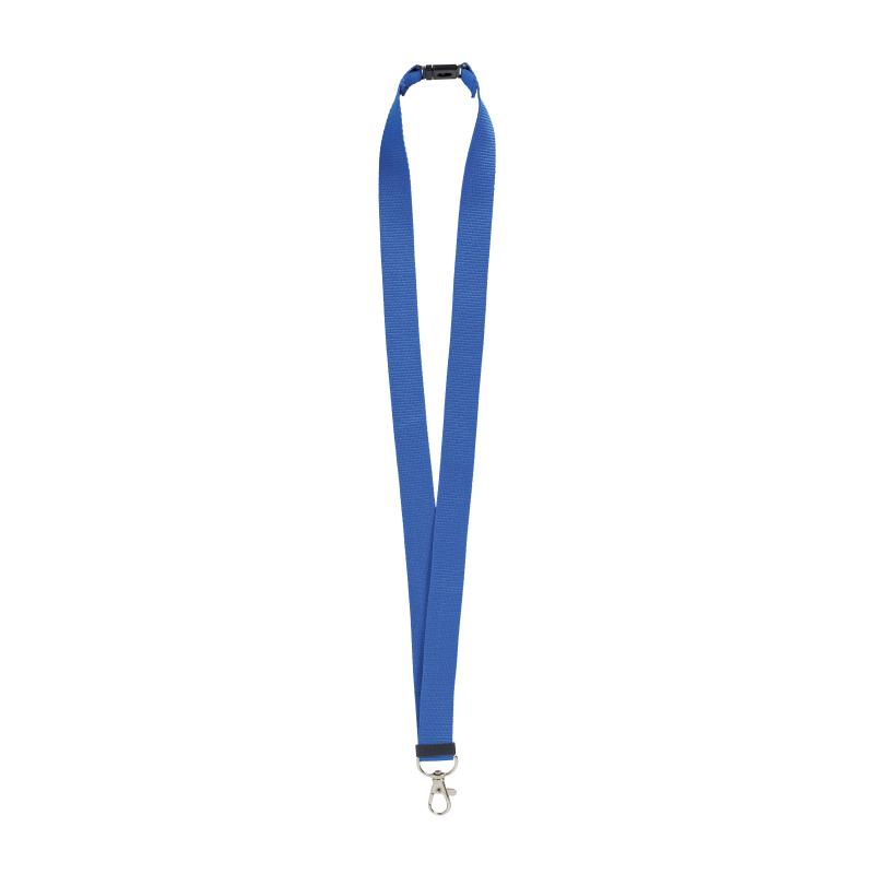 Lanyard para el cuello de poliéster reciclado R-PET con mosquetón y cierre de seguridad