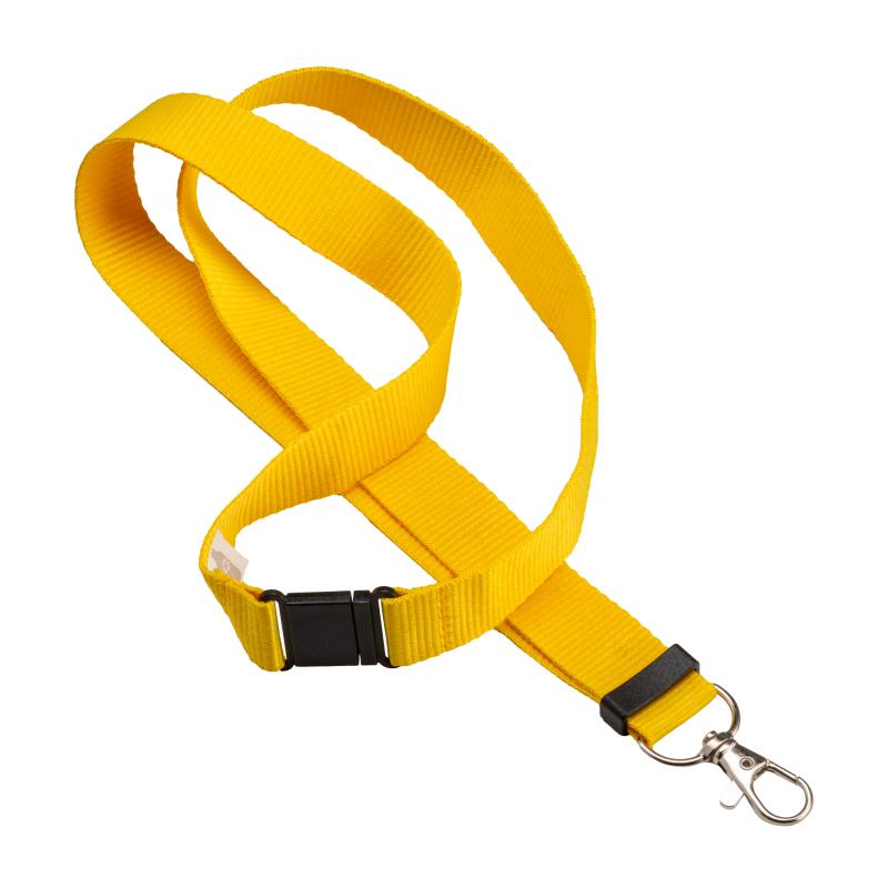 Lanyard para el cuello de poliéster reciclado R-PET con mosquetón y cierre de seguridad