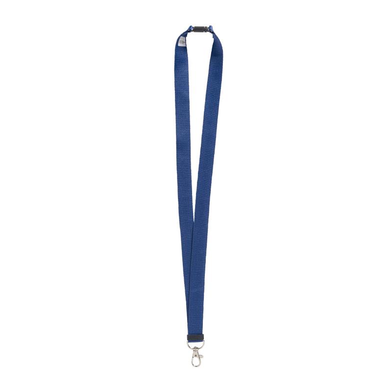 Lanyard para el cuello de poliéster reciclado R-PET con mosquetón y cierre de seguridad