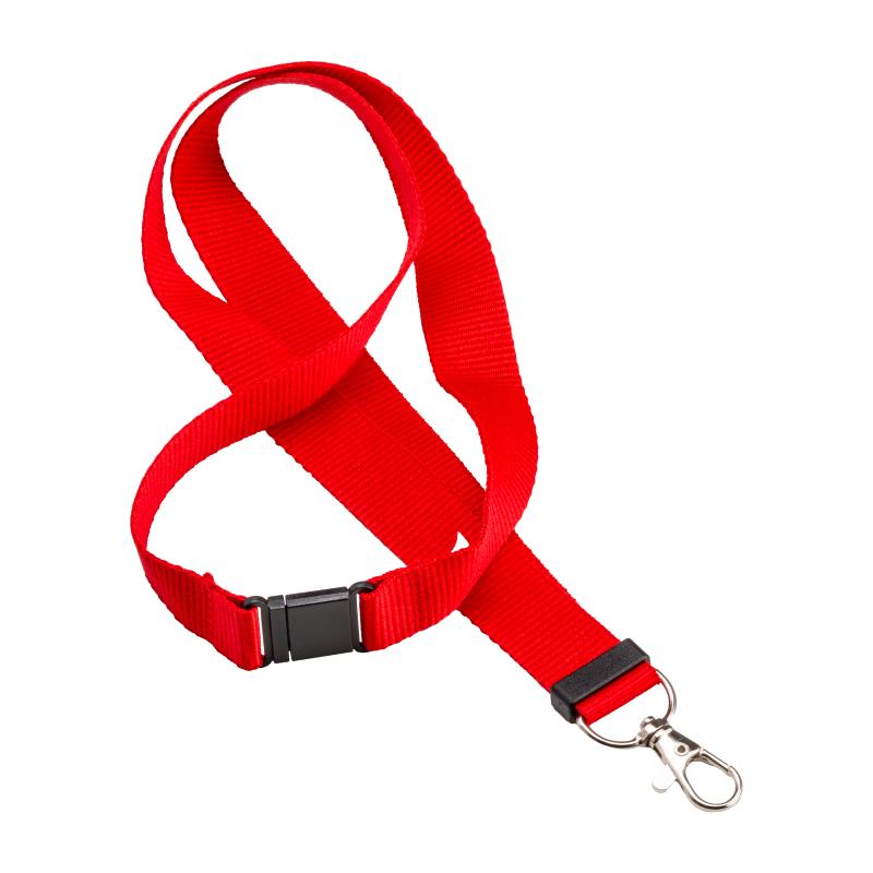 Lanyard para el cuello de poliéster reciclado R-PET con mosquetón y cierre de seguridad