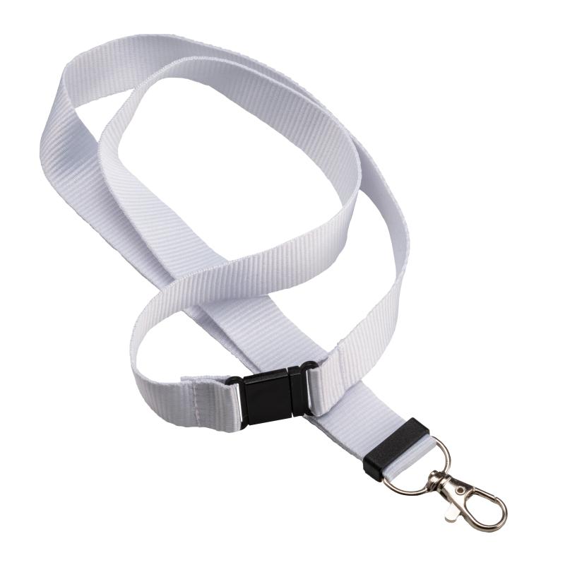 Lanyard para el cuello de poliéster reciclado R-PET con mosquetón y cierre de seguridad