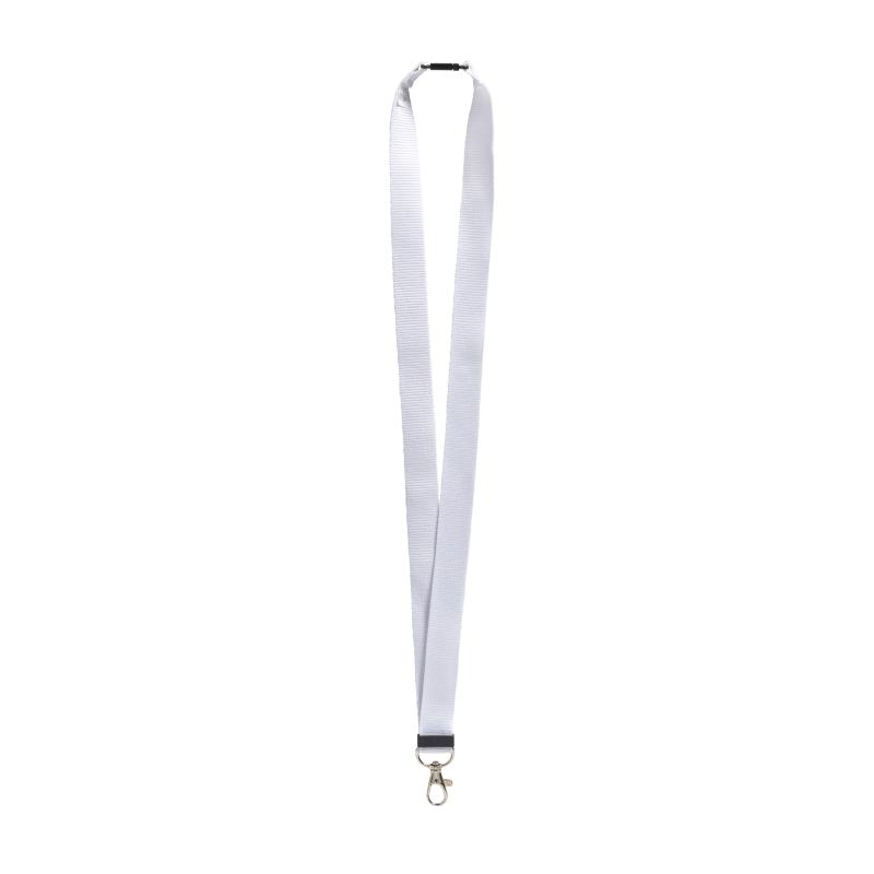 Lanyard para el cuello de poliéster reciclado R-PET con mosquetón y cierre de seguridad