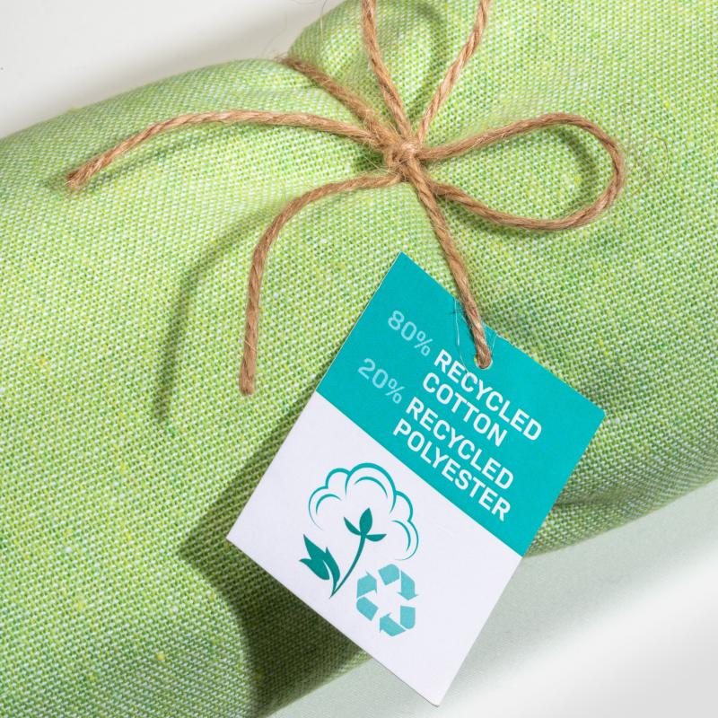 Toalla de playa/pareo de algodón reciclado de 180 g/m&sup2; con flecos, medida 90x170 cm