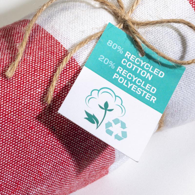 Toalla de playa/pareo de algodón reciclado de 180 g/m&sup2; con flecos, medida 90x170 cm