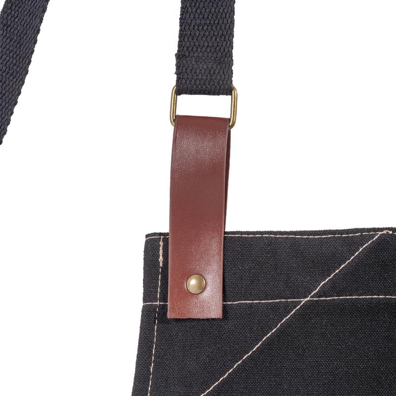 Delantal de cocina ajustable de algodón con 2 bolsillos delanteros.