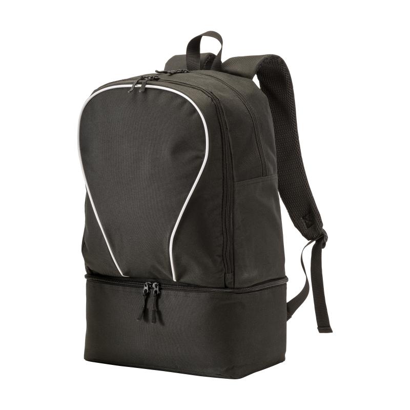 Mochila deportiva de poliéster 600D, compartimento acolchado para calzado.