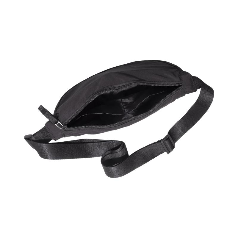 Bolso redondo de nylon con correa ajustable y cierre con cremallera