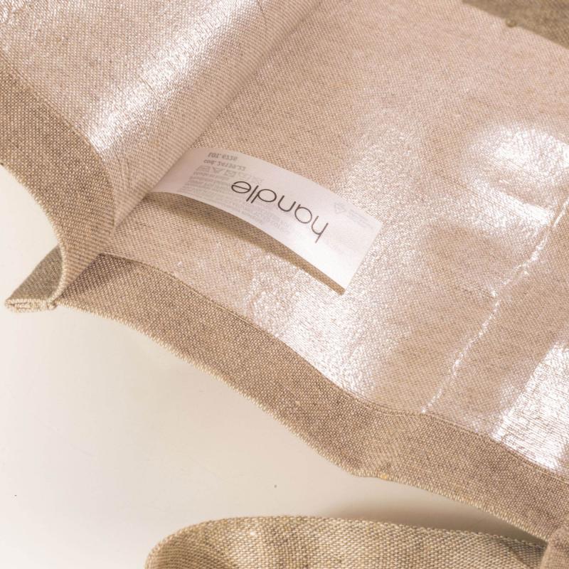 Bolsa de algodón reciclado, 120 g/m&sup2;, con laminado de polipropileno (PP)