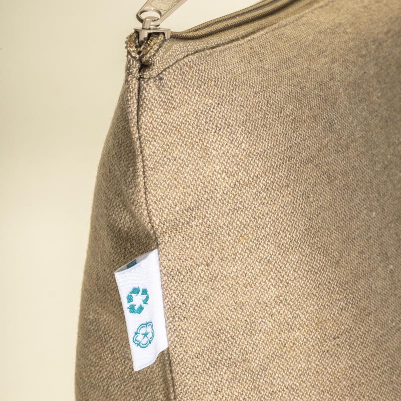 Neceser de algodón reciclado, 280 g/m&sup2;, con cremallera y fuelle en la base