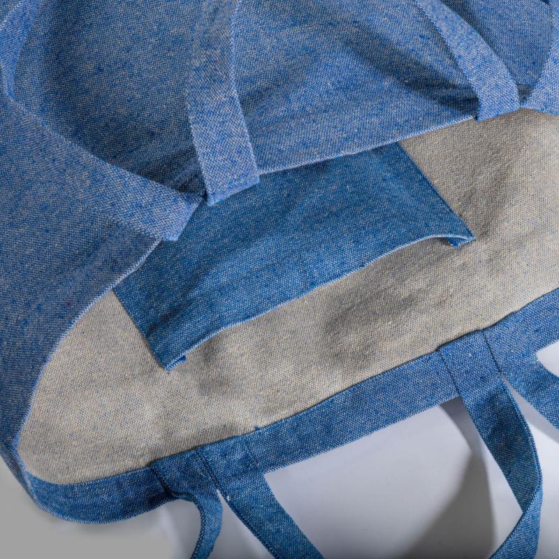 Bolsa con fuelle en la base de algodón reciclado, 280 g/m&sup2;, con cremallera y asas largas