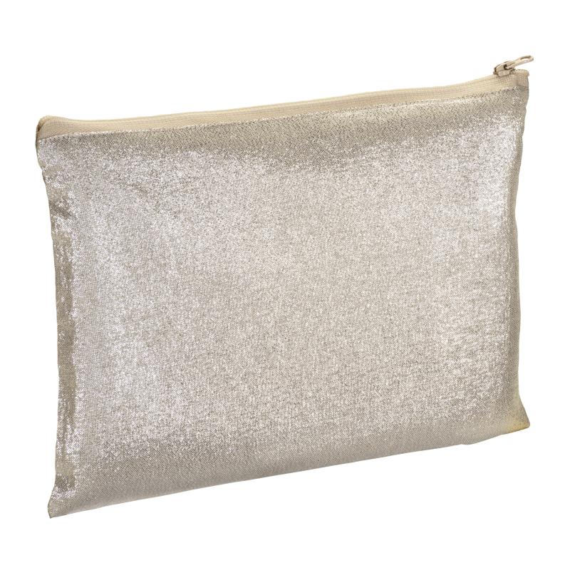 Neceser con cremallera de polialgodón brillante, 90 g/m2