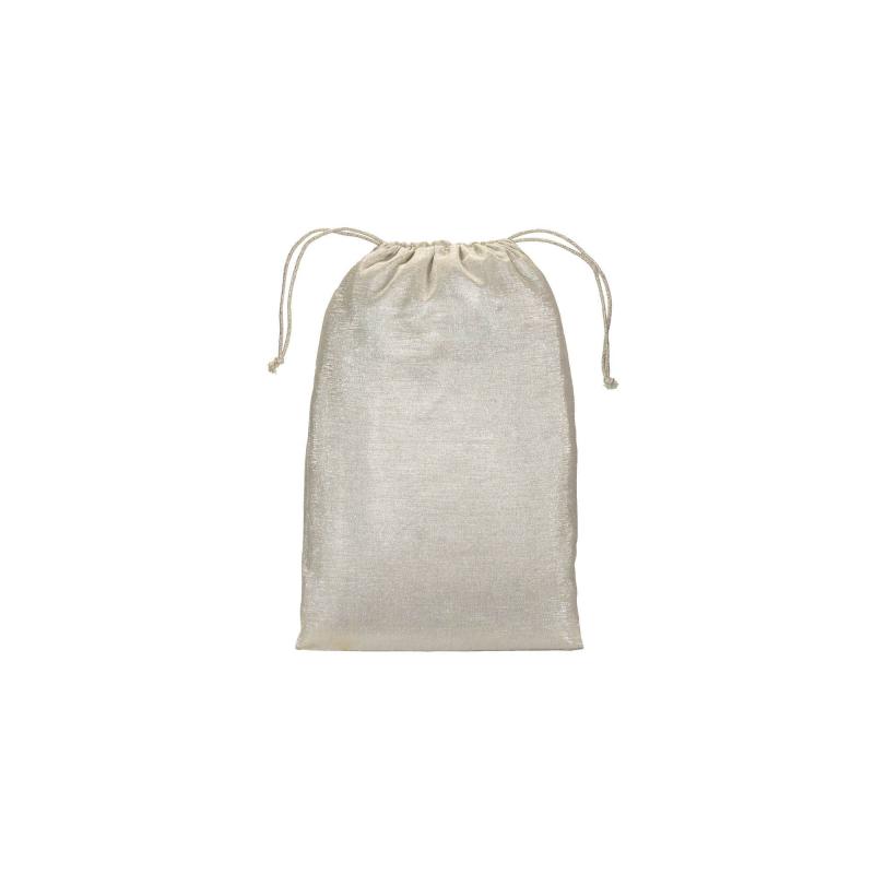 Bolsa para regalo de polialgodón brillante, 90 g/m&sup2;, con cierre de cordón