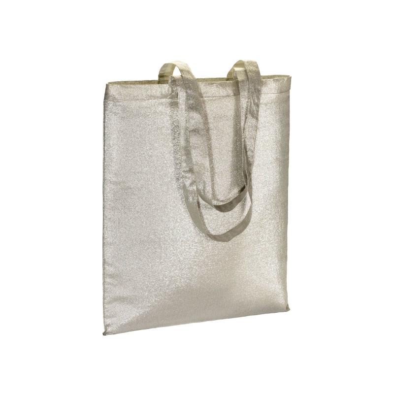 Bolsa de polialgodón brillante, 90 g/m&sup2;, con asas largas