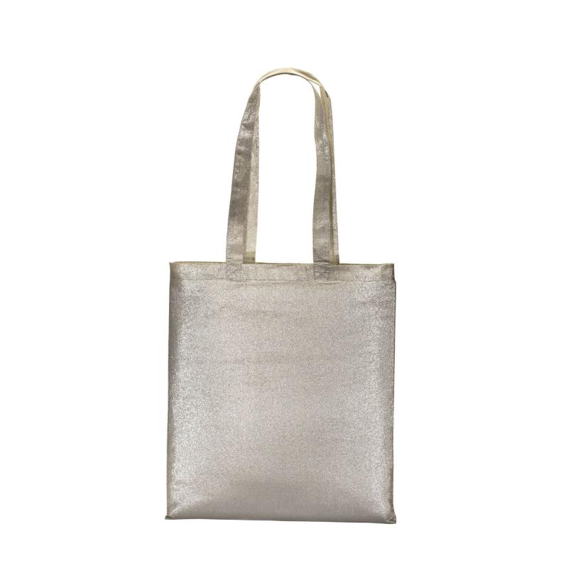Bolsa de polialgodón brillante, 90 g/m&sup2;, con asas largas