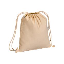 Mochila de algodón orgánico de 220 g/m&sup2;, con cierre de cordón.