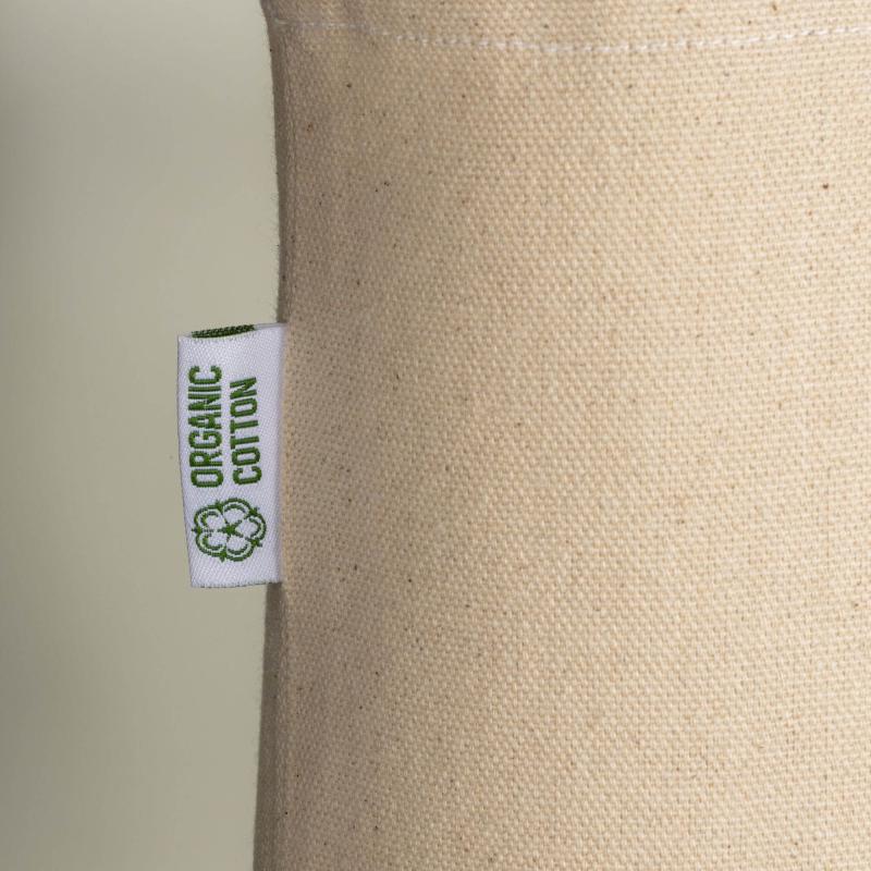 Bolsa de algodón orgánico de 220 g/m&sup2;, con asas largas y fuelle en la base