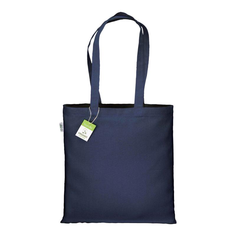 Bolsa de algodón orgánico de 220 g/m2, asas largas