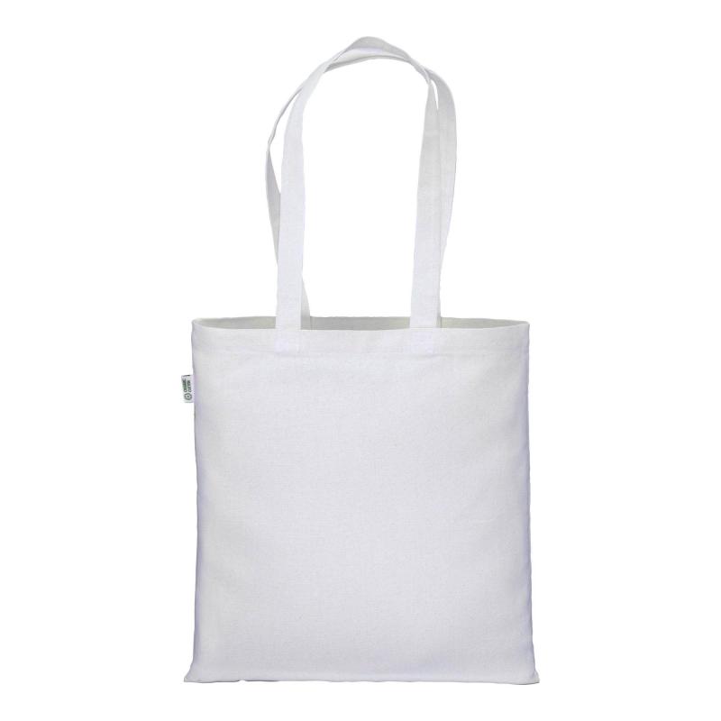 Bolsa de algodón orgánico de 220 g/m2, asas larga