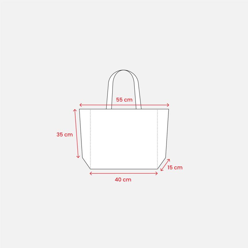 Bolsar de yute con fuelle en la base y asas largas