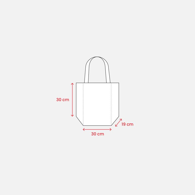 Bolsar de yute con asas y aplicaciones de colores