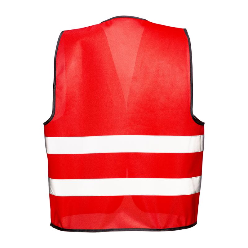 Chaleco promocional de poliéster con cinta reflectante y cierre de velcro