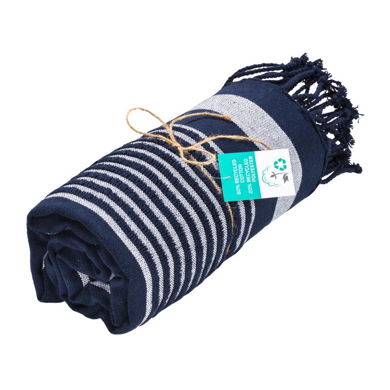 Toalla/pareo de playa de algodón reciclado de 350 g/m2