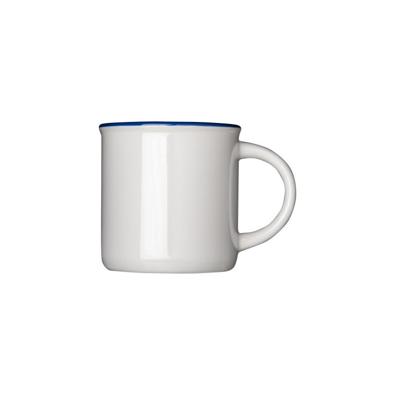 Taza de cerámica vintage de 240 ml apta para la sublimación con borde de color