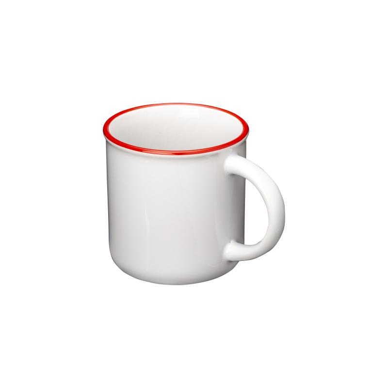 Taza de cerámica vintage de 240 ml apta para la sublimación con borde de color