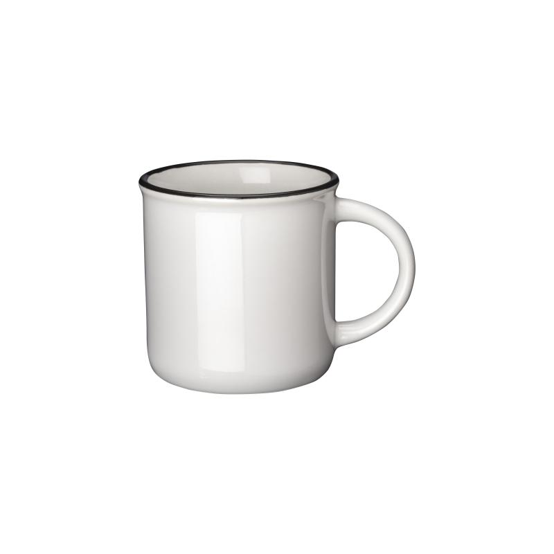 Taza de cerámica vintage de 240 ml apta para la sublimación con borde de color