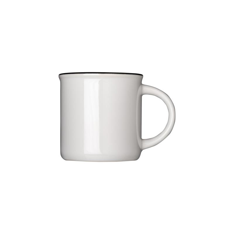 Taza de cerámica vintage de 240 ml apta para la sublimación con borde de color