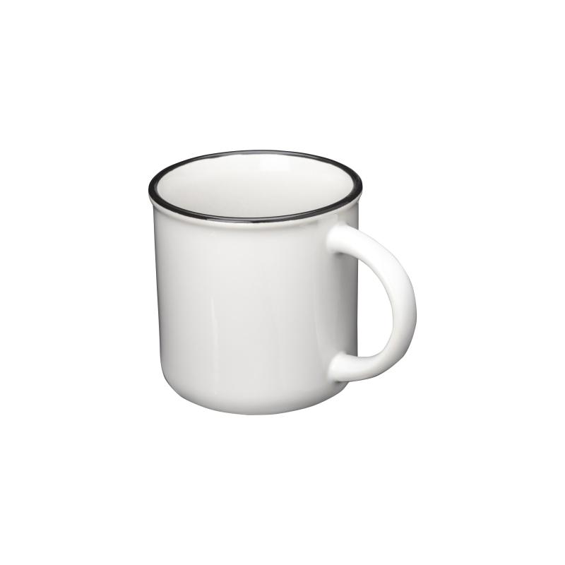 Taza de cerámica vintage de 240 ml apta para la sublimación con borde de color