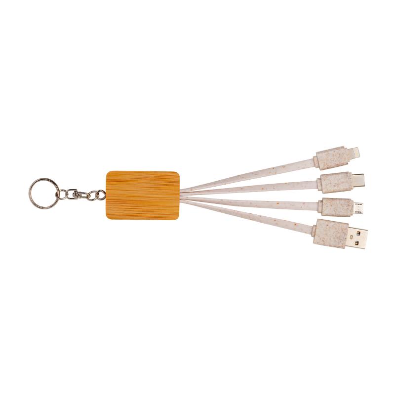 Cable de alimentación usb- type c/lighting/micro usb con llavero