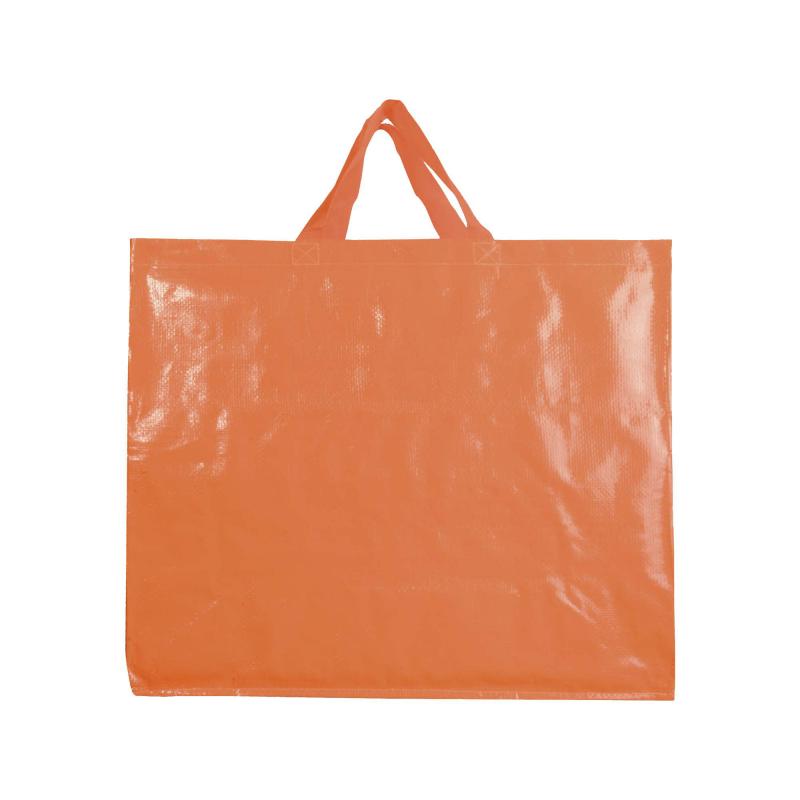 Bolsa de la compra de PP laminado reciclado de 120 g/m2 con fuelle y asas cortas