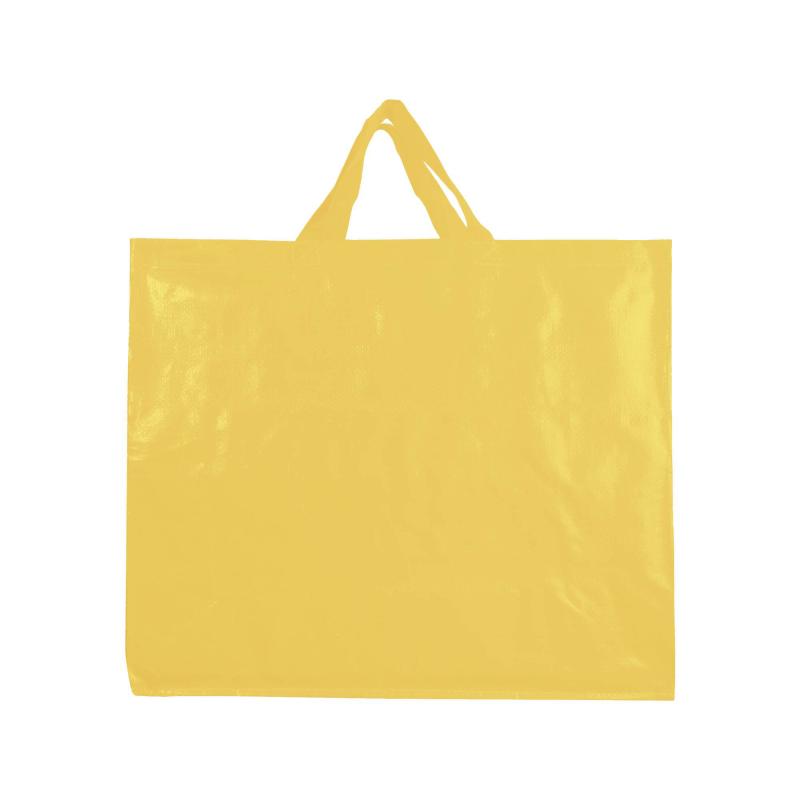 Bolsa de la compra de PP laminado reciclado de 120 g/m2 con fuelle y asas cortas