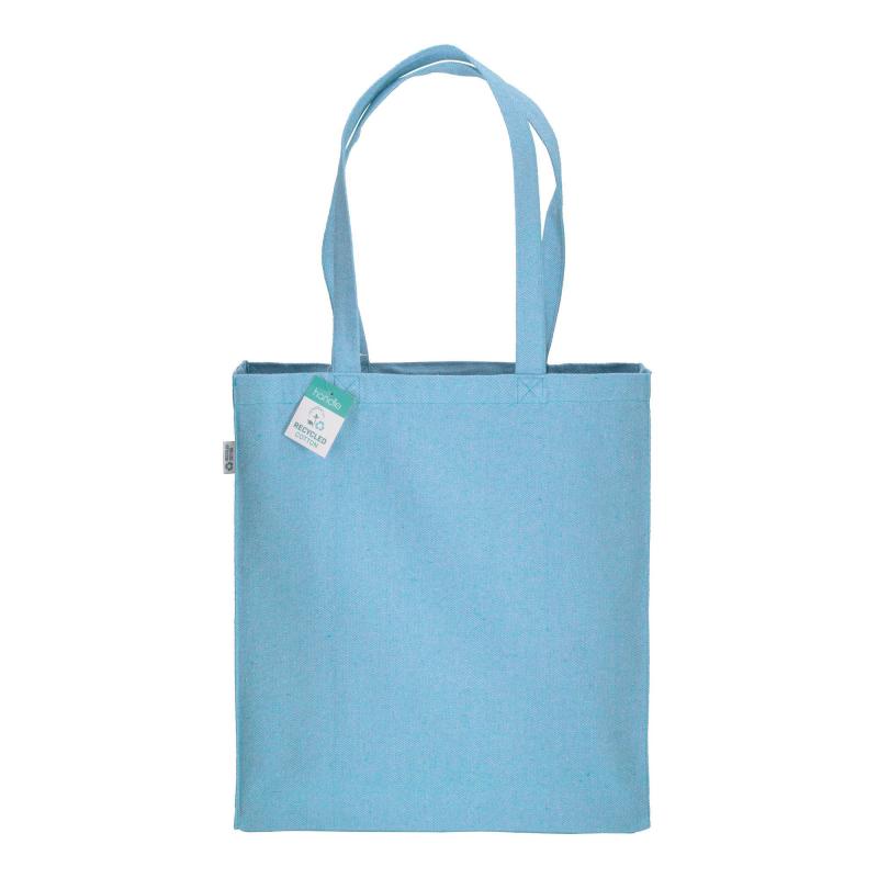 Bolsa de algodón reciclado 280 g/m2, asas largas y fuelle